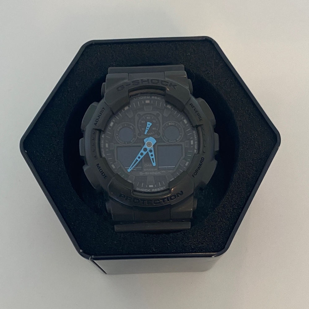 G-Shock Men’s Black Watch with Blue Details